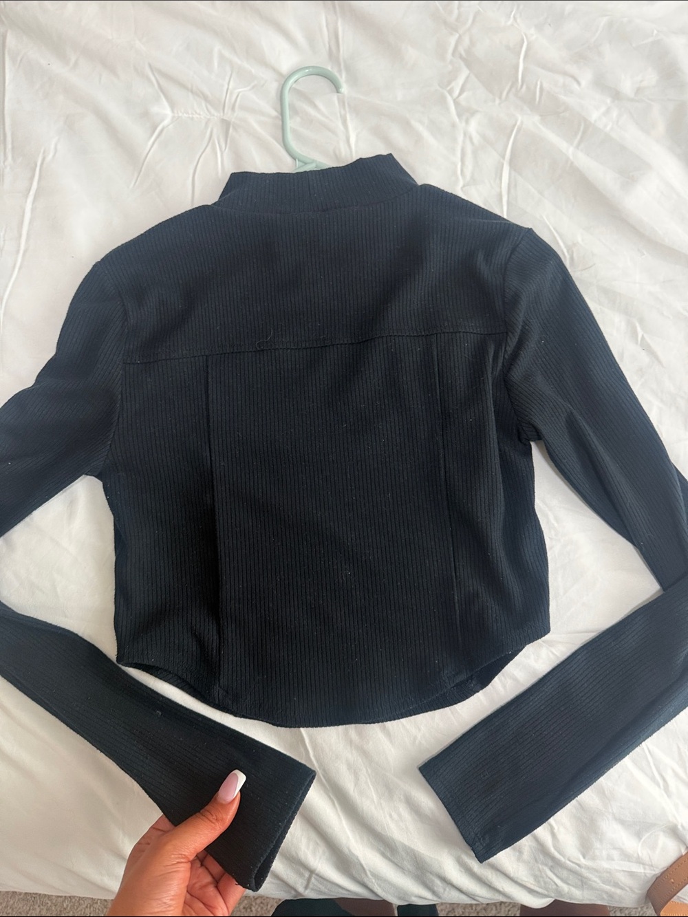 Forever 21 Black Ribbed Cropped Jacket